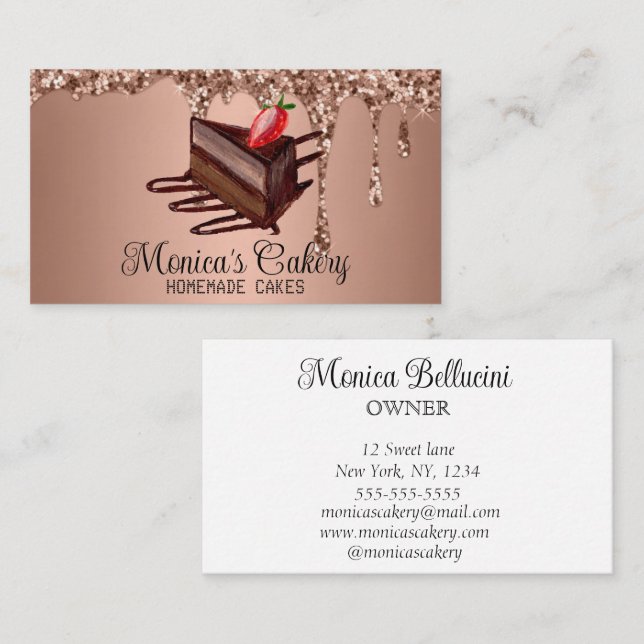 Chocolate Cakes Desserts Sweets Homemade Bakery  Business Card (Front/Back)
