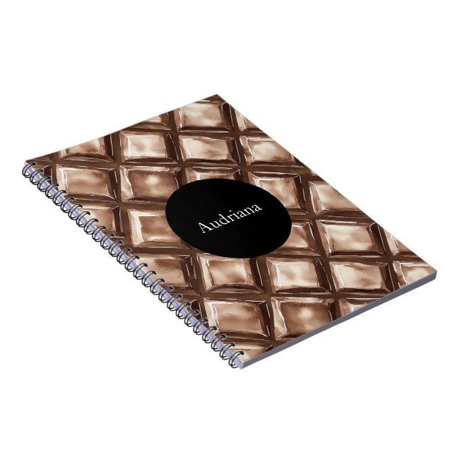 Chocolate candy bar circle personalised notebook (Right Side)