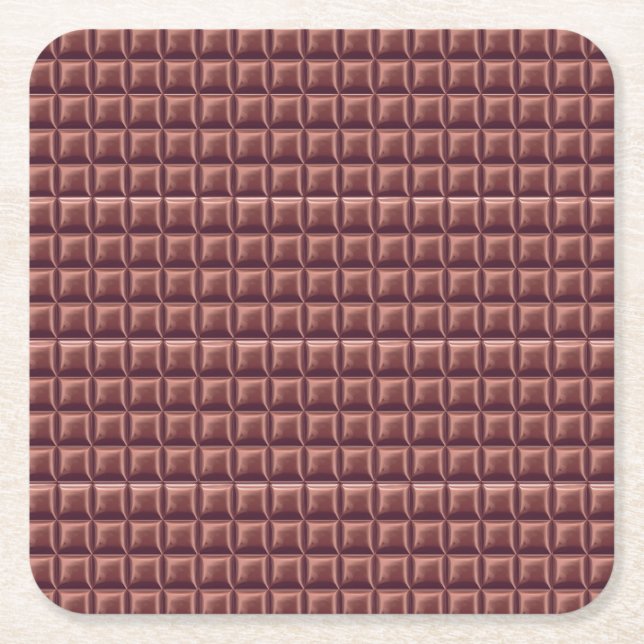 Chocolate Candy Bar Party Square Paper Coaster (Front)