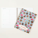 Chocolate Candy Confectionery Custom Name Planner<br><div class="desc">Delicious chocolate and candy confectionery pattern full of sweet treats and temptations!
Customise by changing the text and background colour.</div>