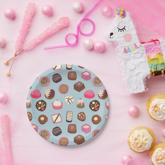Chocolate Candy Confectionery Paper Plate (Party)