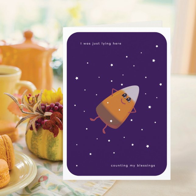 Chocolate Candy Corn "Counting My Blessings" Fall Holiday Card (Creator Uploaded)