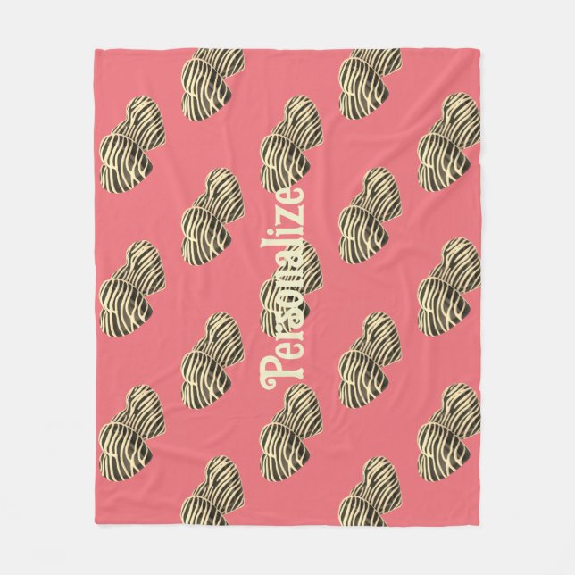 Chocolate candy heart romantic pink cute love fleece blanket (Front)