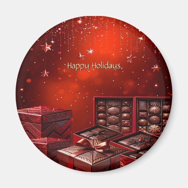 Chocolate Candy Holiday Magnet (Front)