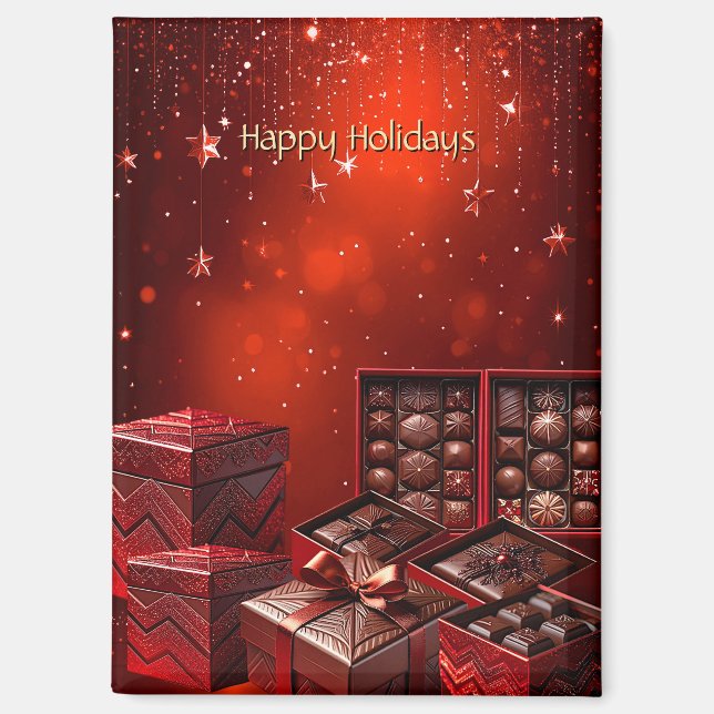 Chocolate Candy Holiday Magnet (Front)