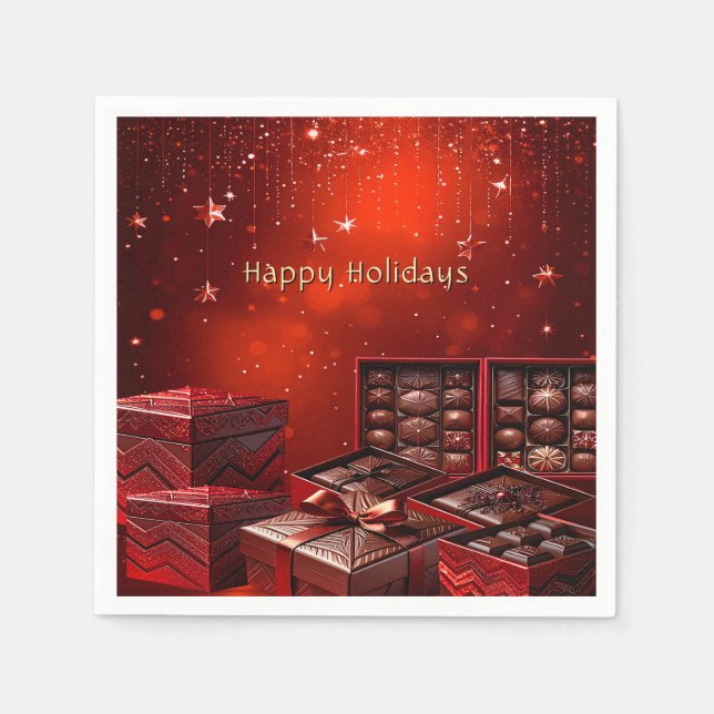 Chocolate Candy Holiday Napkin (Front)