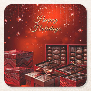 Chocolate Candy Holiday Paper Coaster