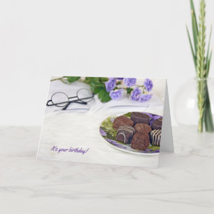 chocolate candy on fur card