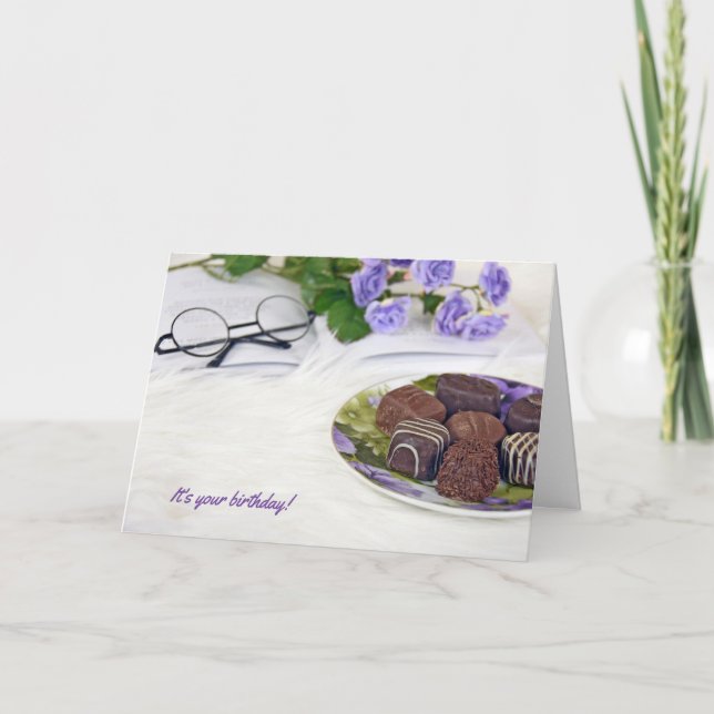 chocolate candy on fur card (Front)