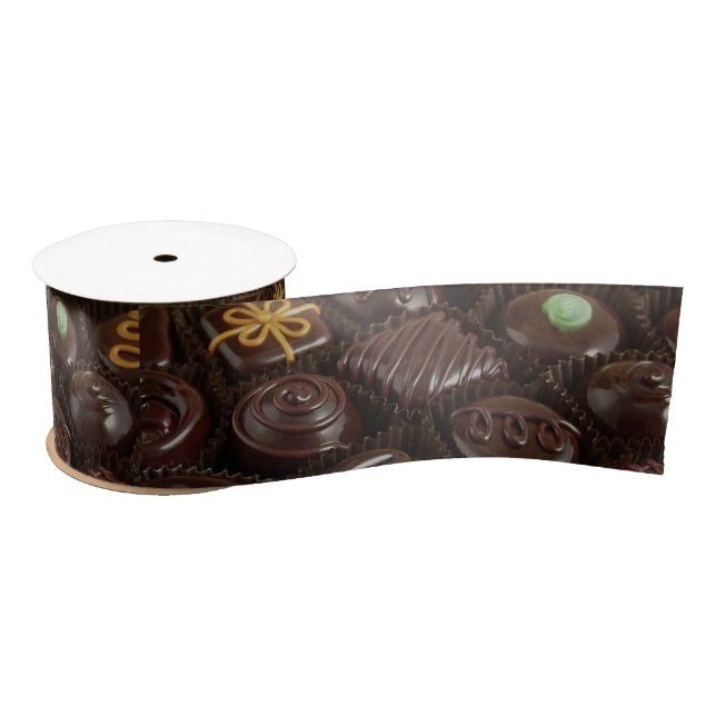 Chocolate Candy on Silk Ribbon Satin Ribbon (Spool)
