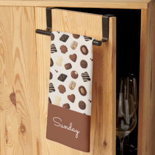 Chocolate candy pattern tea towel