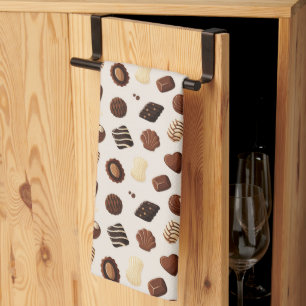 Chocolate candy pattern tea towel