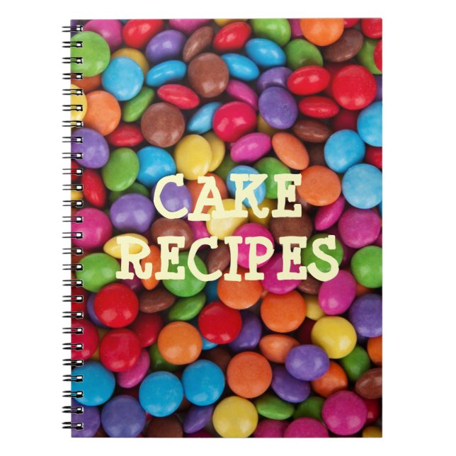 Chocolate candy rainbow colour cake recipes notebook (Front)