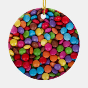 Chocolate candy rainbow colour ceramic tree decoration