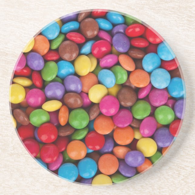 Chocolate candy rainbow colour coaster (Front)