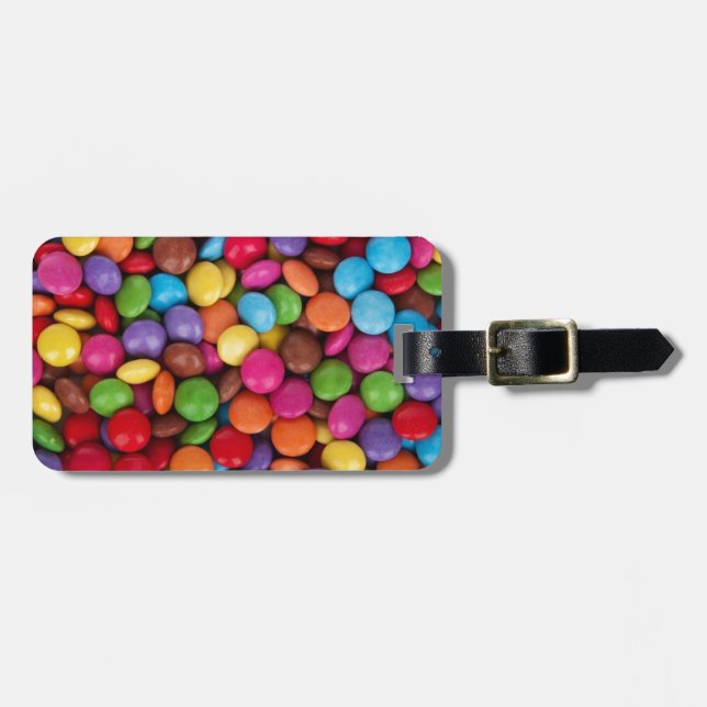 Chocolate candy rainbow colour luggage tag (Front Horizontal)