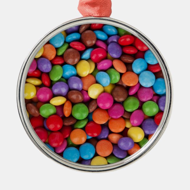 Chocolate candy rainbow colour metal tree decoration (Front)