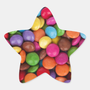 Chocolate candy rainbow colour star sticker