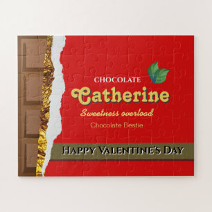 Chocolate candy red wrapper yummy dessert illusion jigsaw puzzle