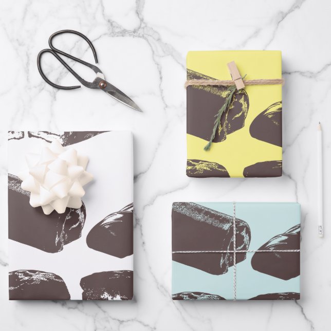 Chocolate Candy sweets Pastry Treats Food Art Wrapping Paper Sheet (Front)