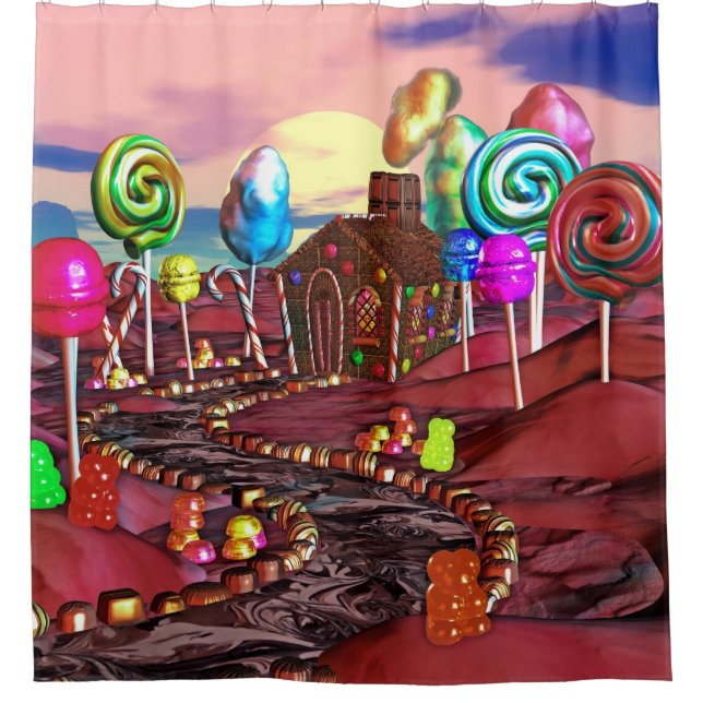 Chocolate Candyland Shower Curtain (Front)