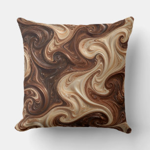 Chocolate Cappuccino Swirl Rich Textural Cushion