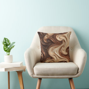 Chocolate Cappuccino Swirl Rich Textural Cushion