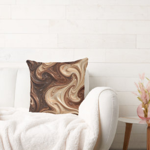 Chocolate Cappuccino Swirl Rich Textural Cushion