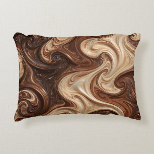 Chocolate Cappuccino Swirl Rich Textural Decorative Cushion