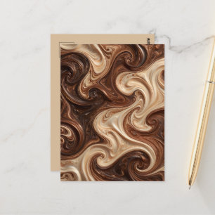 Chocolate Cappuccino Swirl Rich Textural Postcard