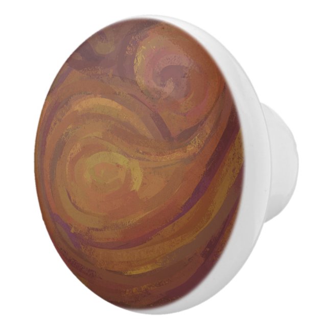 Chocolate Carmel Swirl Ceramic Knob (Right)
