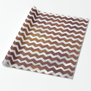Chocolate Carmel Swirl Chevron Pattern Wrapping Paper