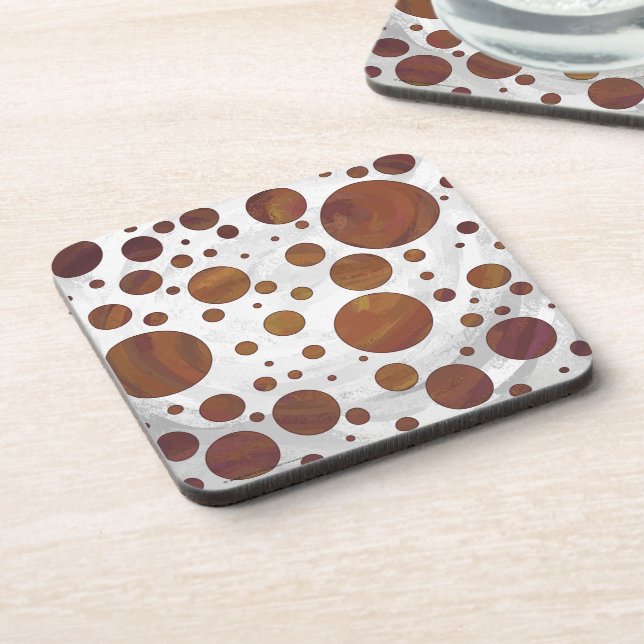 Chocolate Carmel Swirl Polka Dot Coaster (Left Side)