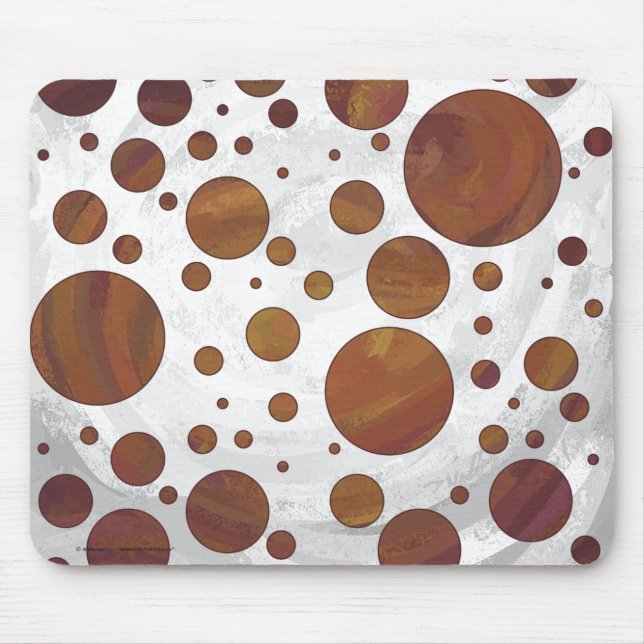 Chocolate Carmel Swirl Polka Dot Mouse Mat (Front)