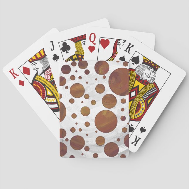 Chocolate Carmel Swirl Polka Dot Playing Cards (Back)
