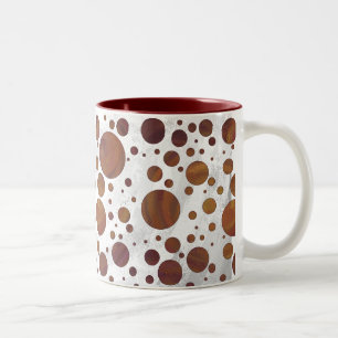 Chocolate Carmel Swirl Polka Dot Two-Tone Coffee Mug