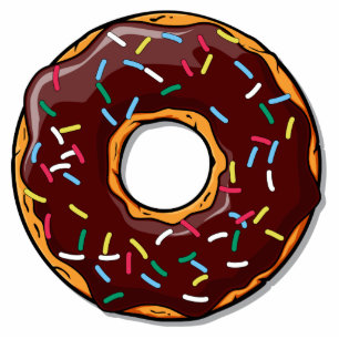 Chocolate Cartoon Doughnut with Sprinkles Photo Sculpture Magnet