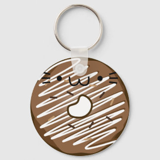 Chocolate Cat Doughnut Keychain Stretched