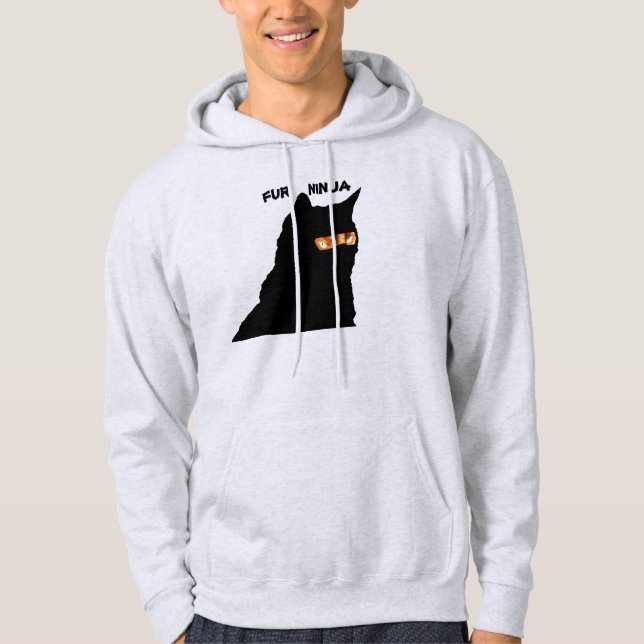 Chocolate Cat is Fur Ninja Hoodie (Front)