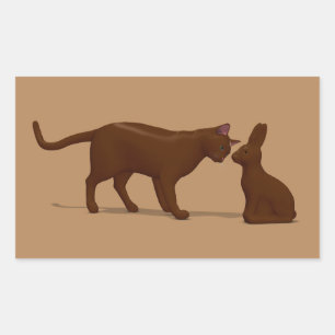 Chocolate Cat Rectangular Sticker