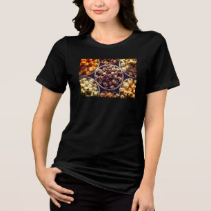 Chocolate Cheese Wasabi Buttered BBQ Popcorn Black Tri-Blend Shirt