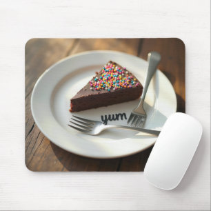 Chocolate Cheesecake On a Plate Mouse Mat