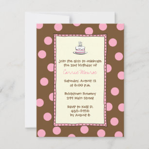 Chocolate Cherry Cake Invitations