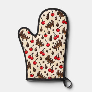 Chocolate Cherry Moose Antler Woodland Pattern Oven Mitt
