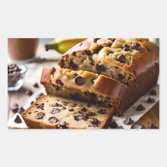 Chocolate Chip Banana Bread Rectangular Sticker (Front)