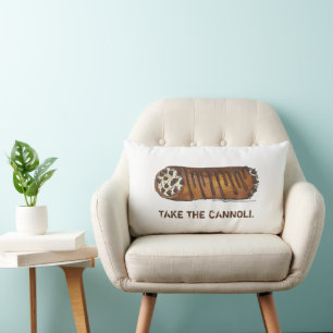 Chocolate Chip Cannoli Italian Food Pastry Bakery Lumbar Cushion