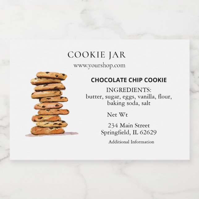 Chocolate chip cookie Bakery  Food Label (Single Label)