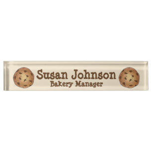 Chocolate Chip Cookie Bakery Manager Pastry Chef Nameplate