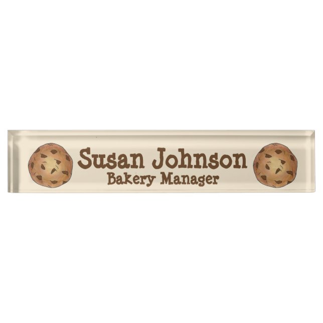 Chocolate Chip Cookie Bakery Manager Pastry Chef Nameplate (Front)