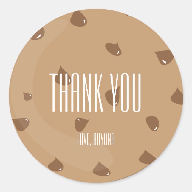 Chocolate Chip COOKIE Birthday Party Favour Sticke Classic Round Sticker (Front)
